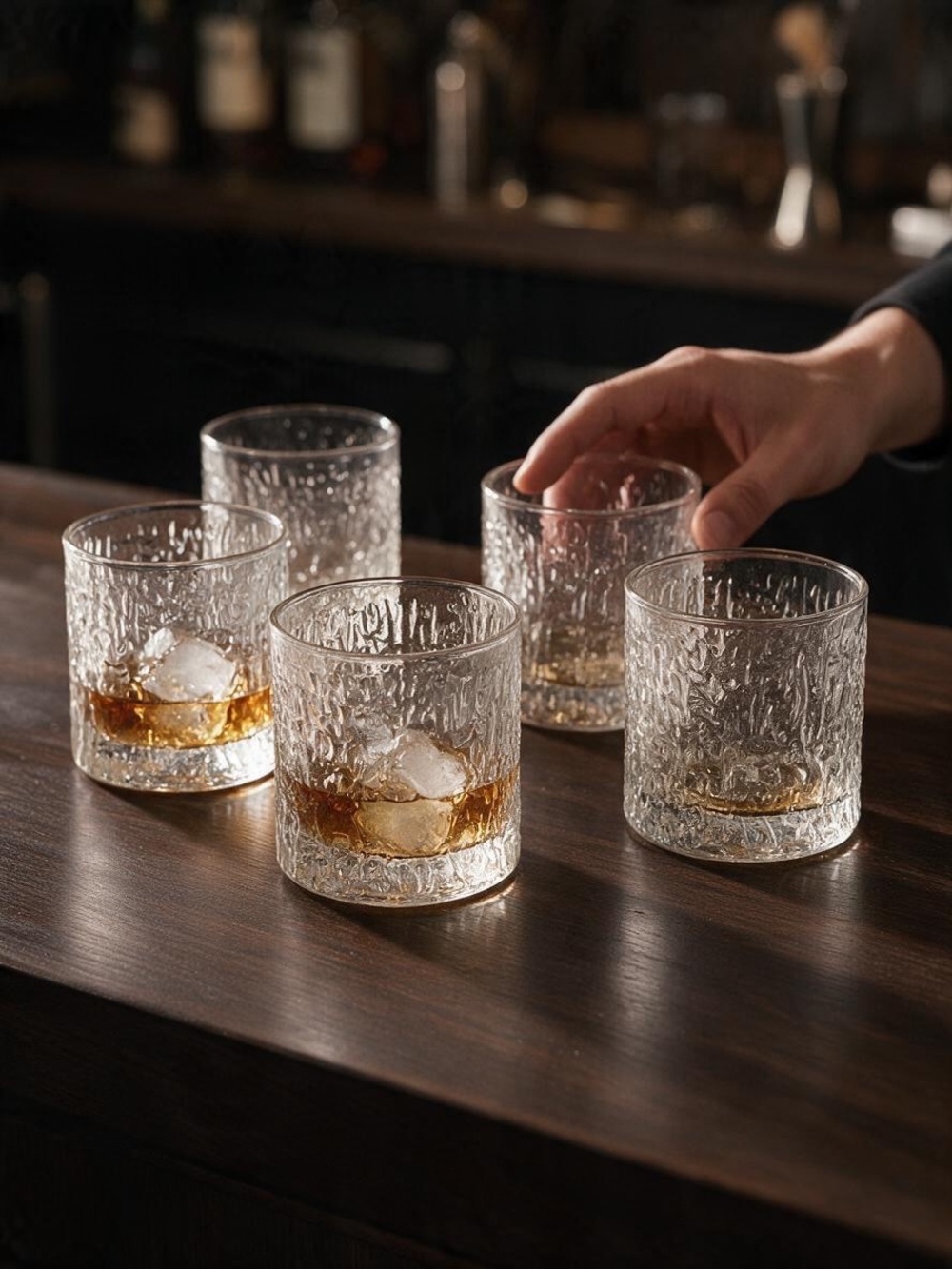 Vintage Ravenhead "Siesta" Bark Texture Tumbler - Mid-Century Modern. Set of 6